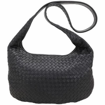 BOTTEGA VENETA 寶緹嘉 BV Veneto Hobo 小羊皮編織肩/斜背流浪包(黑色)