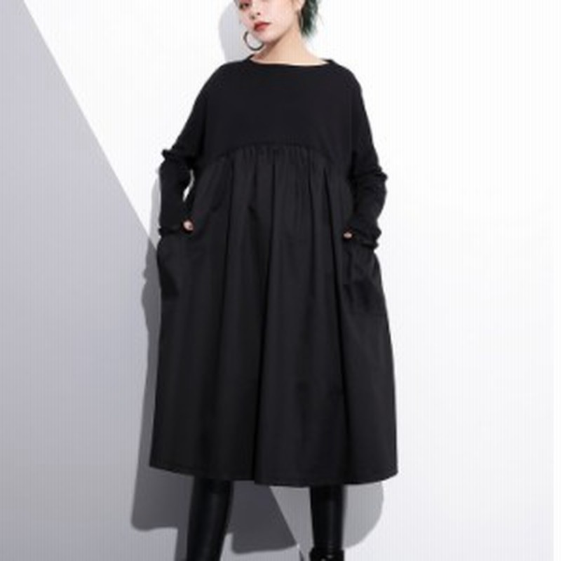 ワンピース ロング ブラック モード系 ゆったり スモック トレンド レディースファッション 通販 Lineポイント最大1 0 Get Lineショッピング