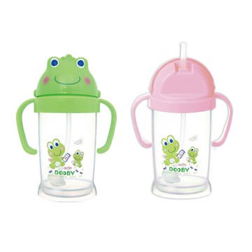 DOOBY大眼蛙卡通神奇喝水杯(綠.粉)250cc【德芳保健藥妝】