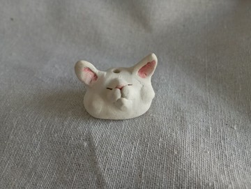手捏陶貓線香座 居家擺飾 辦公室療癒小物