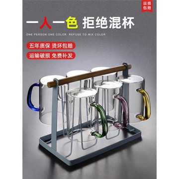 帶把茶杯玻璃杯水杯家用套裝客廳高硼硅泡茶綠茶喝水杯子男高級感