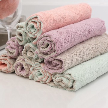 吸水不掉毛百潔布去油洗碗抹布廚房用品不沾油家務清潔擦桌小毛巾