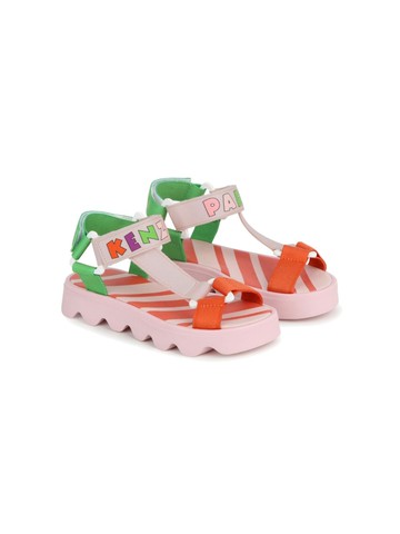 Kenzo Kids - logo-print colour-block sandals - kids - Other fibres/Other fibres/Rubber - 36 - Pink