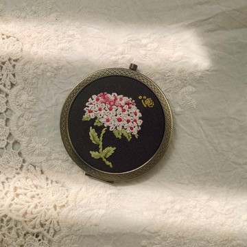 一把香隨身鏡 刺繡手作