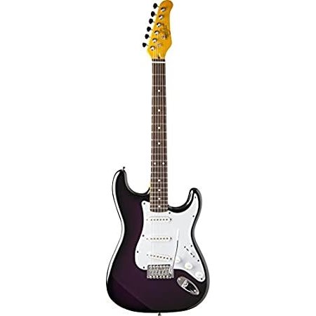 Oscar Schmidt String Double Cutaway SSS Electric Guitar. Purple Sunburst,