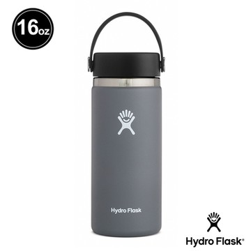 Hydro Flask 官方旗艦 寬口 16oz/473ml 真空保溫鋼瓶 石板灰
