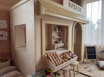 個人化木製兒童遊戲屋 - 兒童角色扮演，4x6 英呎