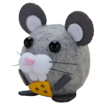 台灣敏愛 羊毛氈套件 Set  小老鼠 灰色  2個