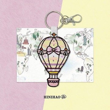 雙面刺繡鑰匙圈-夢幻公主熱氣球