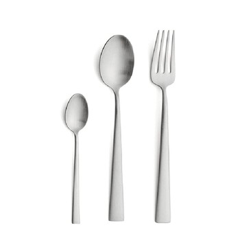 DUNA系列-霧銀色不銹鋼-點心叉點心匙咖啡匙-點心3件組