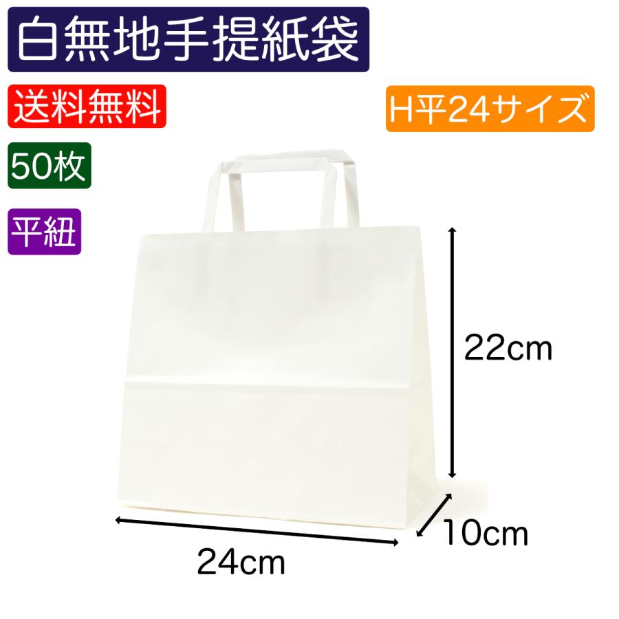 売れ筋ランキング 手提紙袋 H平18 晒無地 50枚 パックタケヤマ 紙袋 白無地 平紐 ギフト
