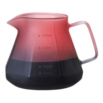 Life Shopping 來雪拚 八角手沖咖啡壺  1個  玻璃咖啡壺  600ml