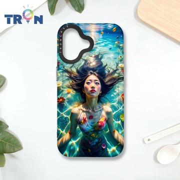 TRON IPHONE 16 花海中游泳的少女 MAGSAFE 磁吸 防摔 太空殼 透黑 手機殼