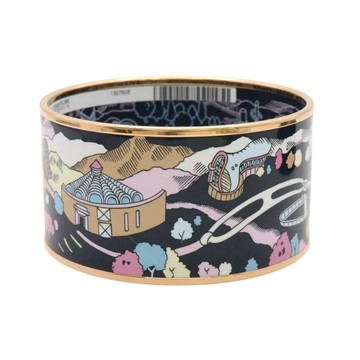 HERMES 愛馬仕 Tout en Clic Bangle 手環 藍色 琺瑯 玫瑰金鍍金 【二手名牌BRAND OFF】