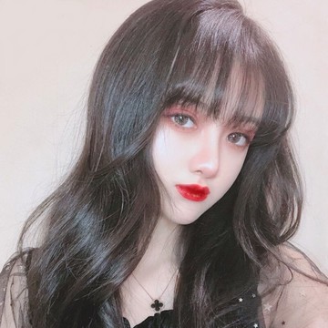 整頂假髮真髮絲-空氣瀏海大波浪長髮女假髮2色74ah18【獨家進口】【米蘭精品】