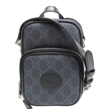 【二手名牌BRAND OFF】GUCCI 古馳 黑色 PVC帆布 肩背包