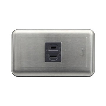 【朝日電工】 DS-1S 工業風白鐵組合式單暗插座組
