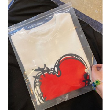 超吸睛 俏皮減齡 夏季新品 卡通愛心印花寬松圓領短袖T恤女