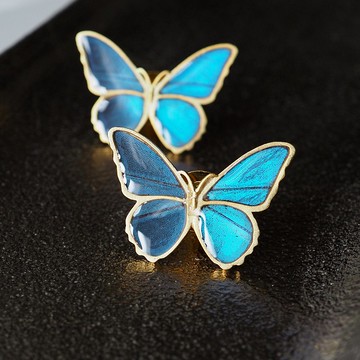 摩爾芙蝶復古徽章胸針