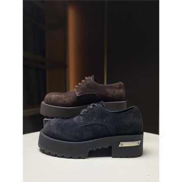 歐洲站厚底樂福鞋女2025秋季新款真皮淺口小皮鞋米奇大頭休閑單鞋