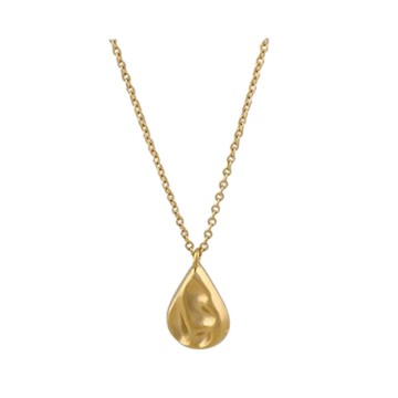 316l醫療鋼 水滴 熔岩不規格 鎖骨項鍊-金 防抗過敏 不退色