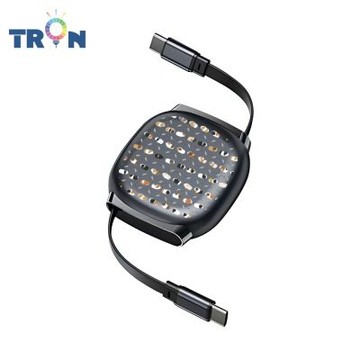 TRON 100W Type-C 伸縮快充線 1M 鈦黑色 天竺鼠系列-1 4檔長度調整 可充筆電 適用i15以上手機 平板