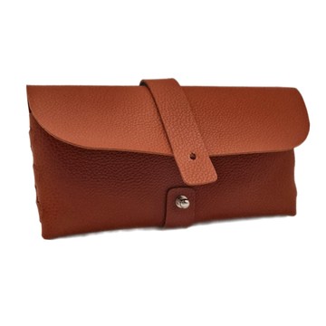 JB Design 泰國PU皮革眼鏡袋 咖啡色-單入 16.5x8cm 80g