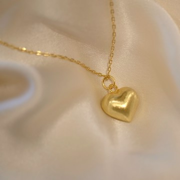 MAISON M 撲通胖愛心純銀項鍊-金