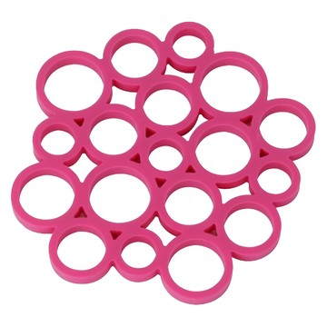 SALUS 佐藤金屬 圈圈矽膠隔熱墊 172 x 167 x 9mm  桃紅色  1個