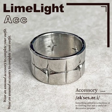 ☆LimeLight☆ 十字星 簍空 科技 腐蝕 滿版 粗款 百搭 飾品 鈦鋼 戒指 ACC-B60002