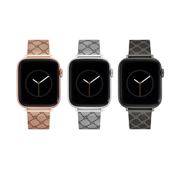 NINE WEST Apple watch 經典LOGO不鏽鋼蘋果錶帶 42/44/45/49mm
