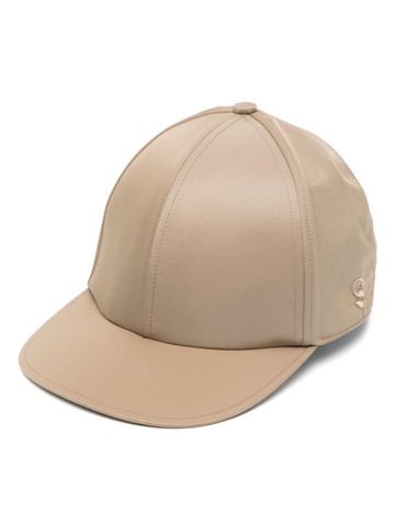 sacai - panelled flat peak cap - women - Nylon/Cupro - One Size - Neutrals