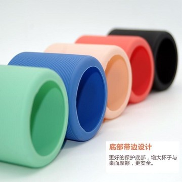 玻璃水杯隔熱套防滑防燙硅膠套保溫茶杯保護套通用便攜杯套6.5cm