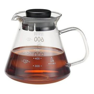 【TDTC 咖啡館】SYG 精緻耐熱玻璃分享壺 / 花茶壺 / 咖啡壺 (黑) - 600ml