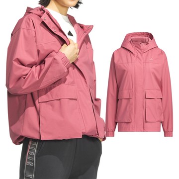Adidas Mountain Parka 女款 粉色 寬鬆 休閒 長袖 保暖 防風 口袋 連帽 外套 JG3811