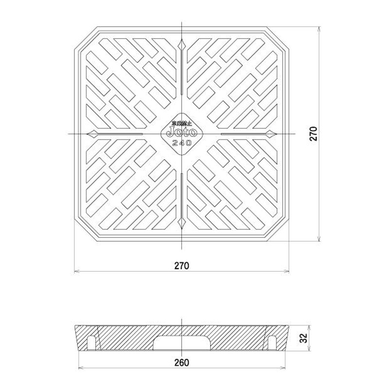 Joto 格子蓋 雨水桝 格子ふた 集水桝 みぞ蓋 排水ます 排水溝 小口径 JK-240 270mm×270mm LINEショッピング