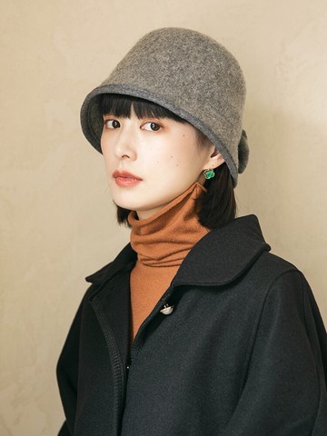 帽子 短檐羊毛漁夫帽女秋冬日系韓版百搭蝴蝶結水桶帽保暖冬季遮陽帽潮 【新年禮物】