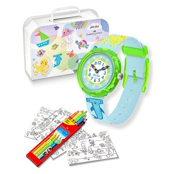 FlikFlak 兒童手錶 Faber-Castell 文具套組聯名 兒童禮物 FBNP232【官方旗艦店】