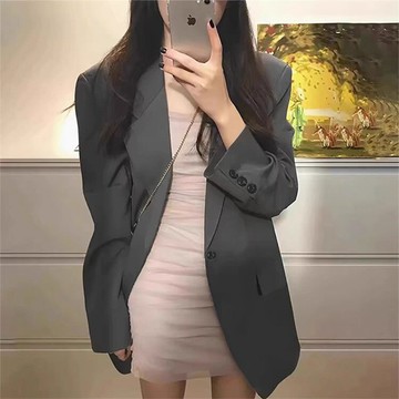 網紅-西裝外套女早春季新款今年流行氣質灰色休閒高級感炸街小西服