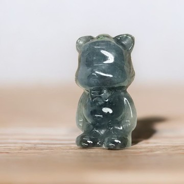 烏雞翡翠熊熊 | 天然緬甸玉A貨翡翠 | 送禮