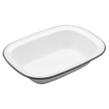 KitchenCraft 復古琺瑯長形烤盤 耐熱 270 度 C 總長 26 cm  白色  1個