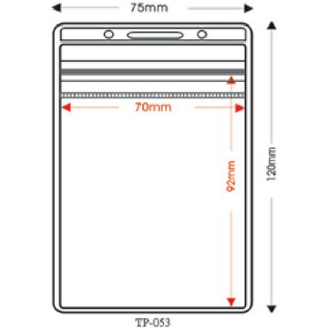 【史代新文具】STAT TP-053 70x92mm 直式3孔亮面防水夾鍊識別證套