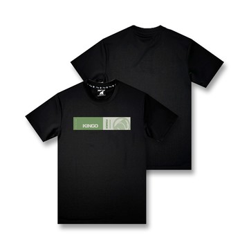 KINGO男款｜透氣系列｜黑色鳥眼印花T恤 411621