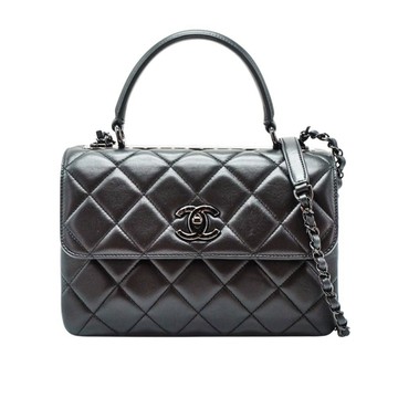 Chanel Trendy CC  So Black Handle 羊皮二用包(A92236-黑)