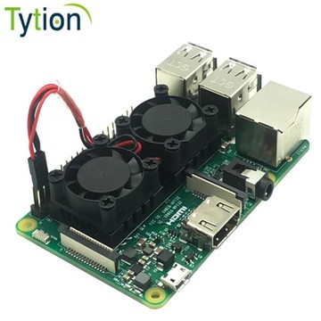 樹莓派4B/3B 3B+ 雙風扇散熱器 風扇純鋁散熱片組合模組模塊套件