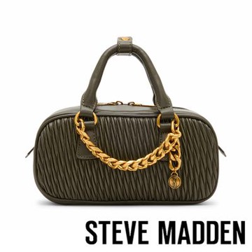 STEVE MADDEN編織抓皺小法棍包 BEMILIEE-墨綠色