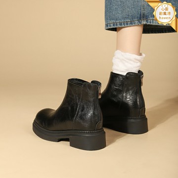 【隱形增高】馬丁靴 切爾西靴 短靴 女靴 加絨保暖 英倫風 厚底粗跟 小個子顯高神器 秋冬百搭