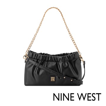 NINE WEST FLYNN 抓皺鍊帶兩用包-黑色(574173)