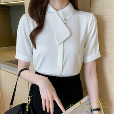 女性 ブラウス レディース 半袖シャツ オフィス 通勤 ワイシャツ 襟付き 白 シャツ 前開き インナー アウトドア 無 通販 Lineポイント最大get Lineショッピング