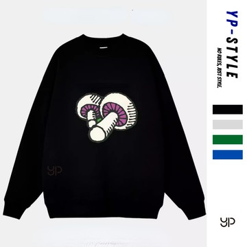 【超絕質感！台灣出貨】長袖大學T 男 復古重磅 純棉質地 經典印花 落肩寬鬆 美式潮流 年輕人穿搭首選